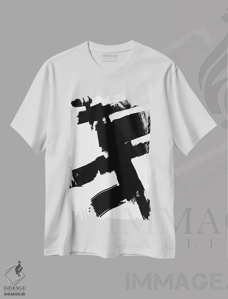 تیشرت سفید طرح دار طرح انتزاعی ۷ اثر لورا مِی دوریس | immage.ir