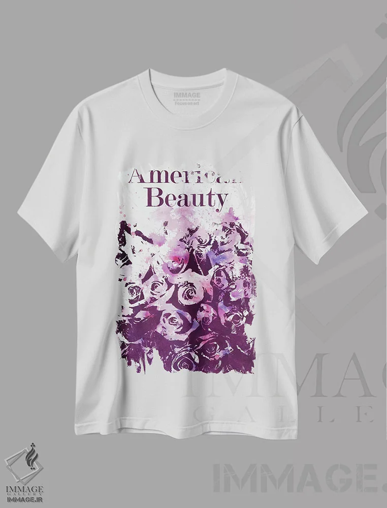 تیشرت سفید طرح دار زیبایی آمریکایی ۱، هنر فاخر اثر لورا مِی دوریس | immage.ir