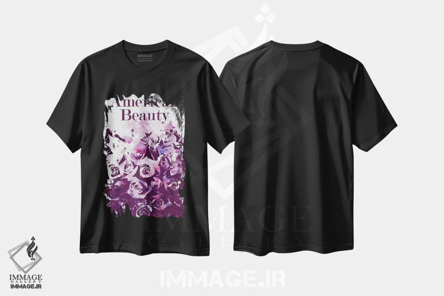 تیشرت مشکی طرح دار زیبایی آمریکایی ۱، هنر فاخر اثر لورا مِی دوریس | فروشگاه ایماژ