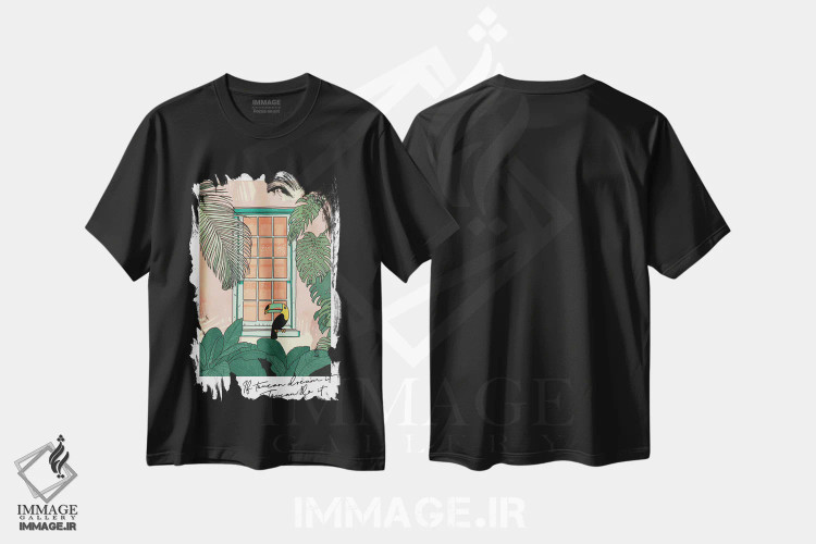 تیشرت مشکی طرح دار توکان می تواند انجام دهد، انیمه اثر لوسی میشل | immage.ir