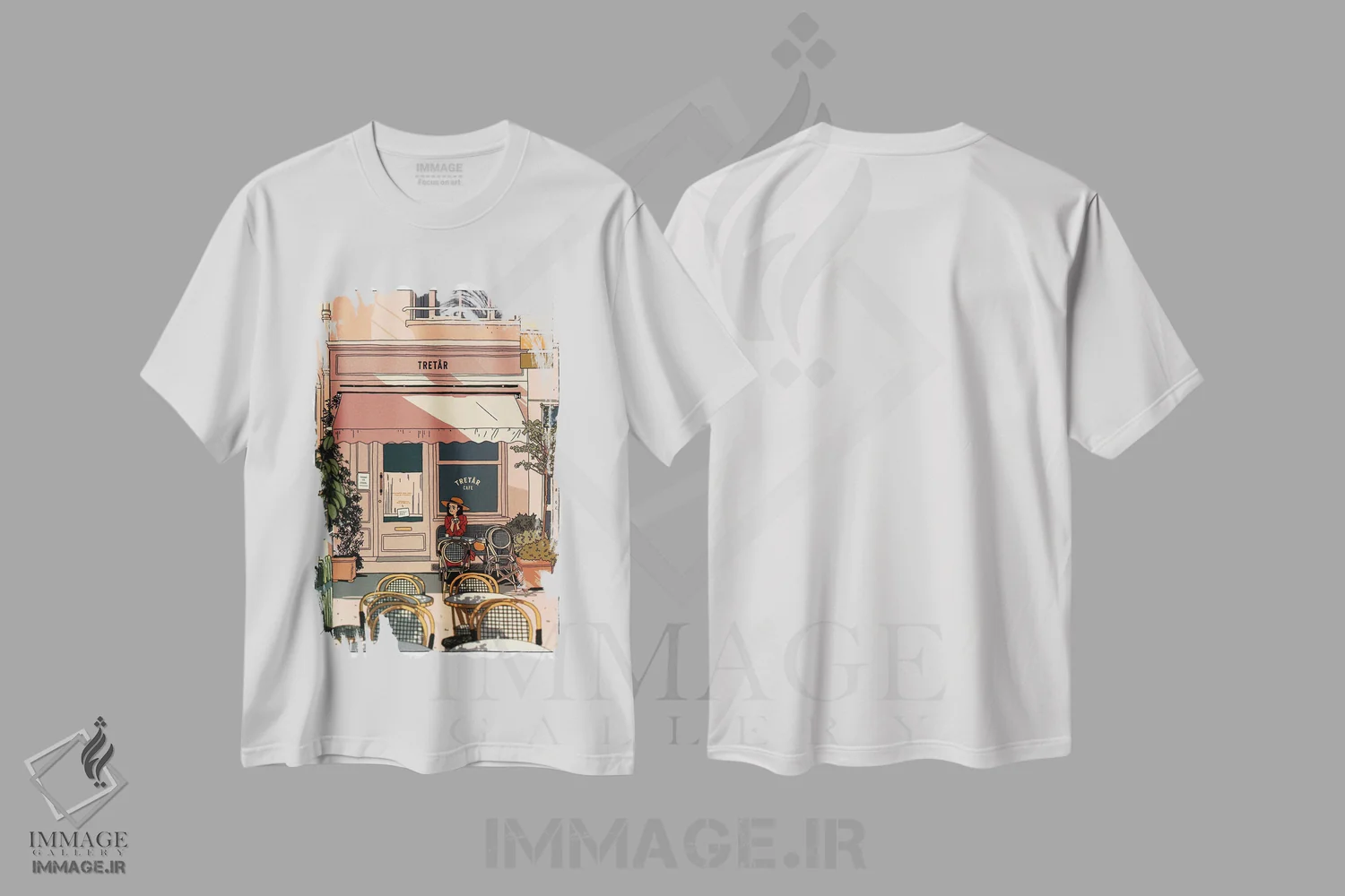 تیشرت سفید طرح دار تریتار، انیمه اثر لوسی میشل | immage.ir