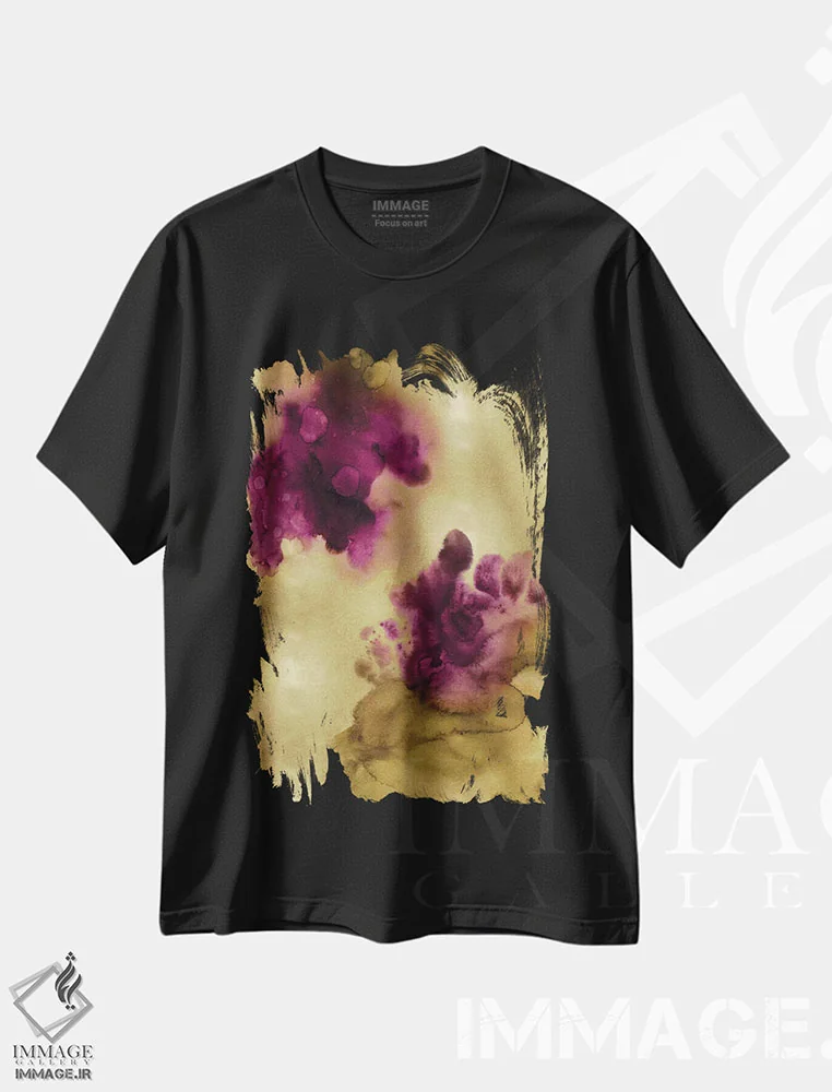 تیشرت مشکی طرح دار وسوسه انگیز در طلا اثر لورِن میچل | immage.ir