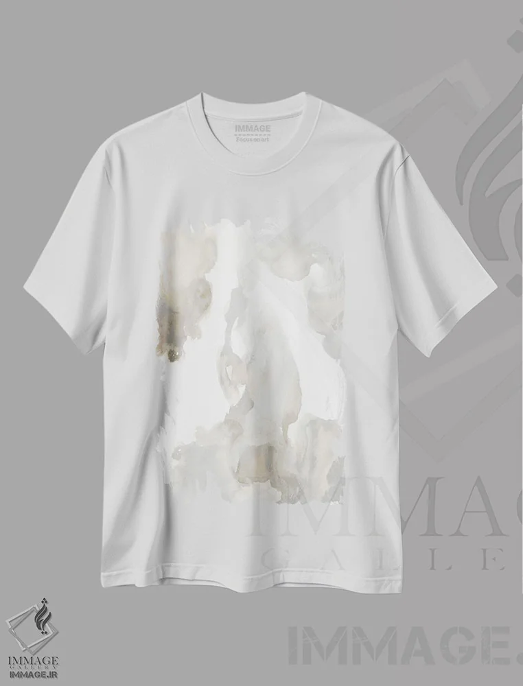 تیشرت سفید طرح دار ارتقا در خاکستری ۱ اثر لورِن میچل | immage.ir