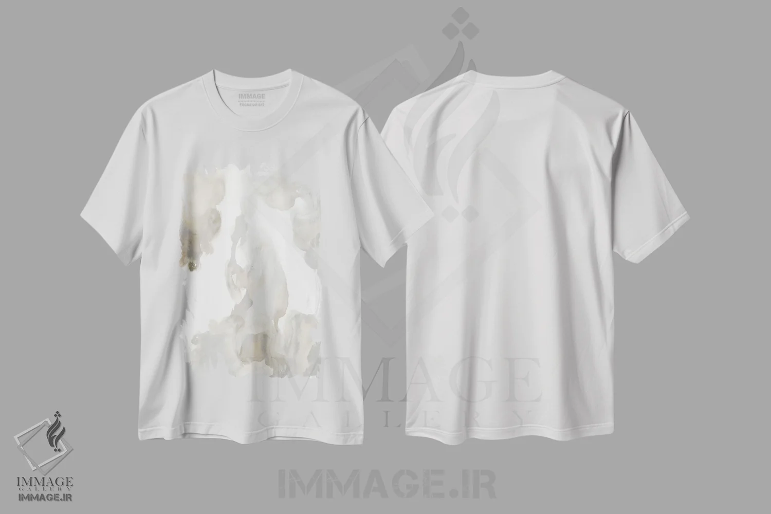 تیشرت سفید طرح دار ارتقا در خاکستری ۱ اثر لورِن میچل | immage.ir