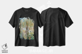 تیشرت مشکی طرح دار افسون زردآلو، تزئینی اثر لیزا مری کیندلی | فروشگاه ایماژ
