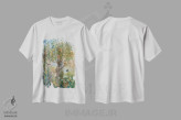 تیشرت سفید طرح دار افسون زردآلو، تزئینی اثر لیزا مری کیندلی | immage.ir