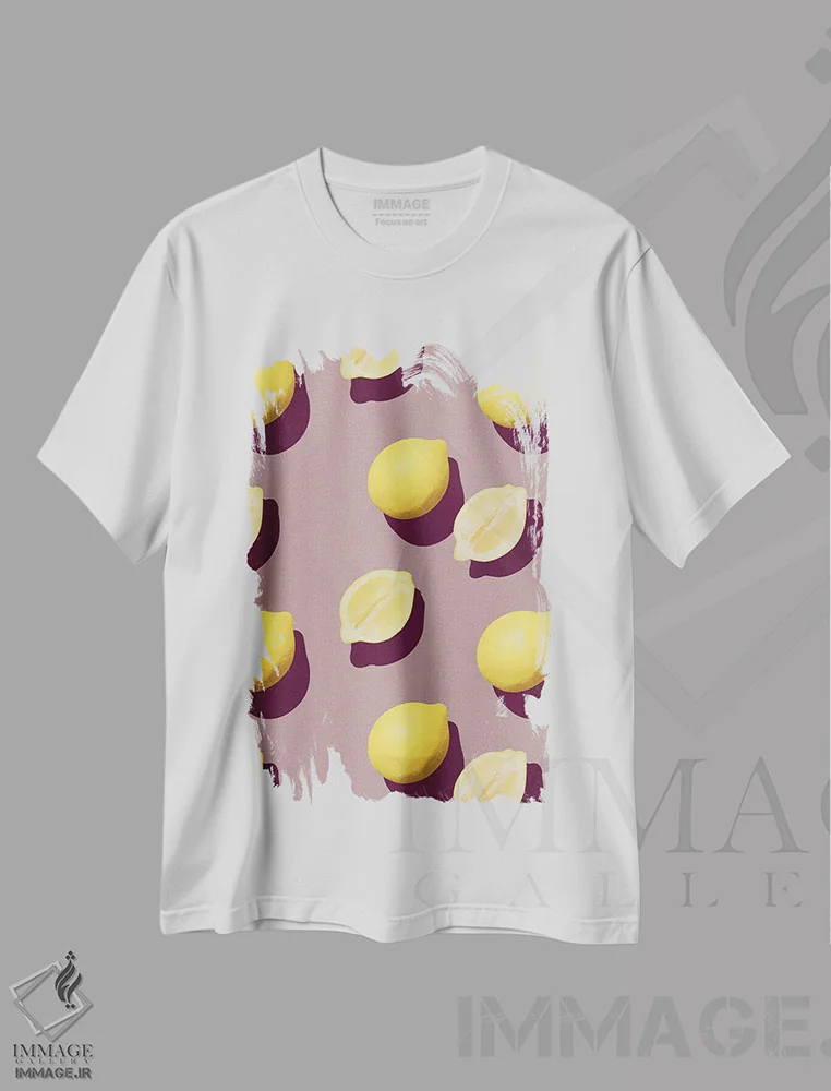 تیشرت سفید طرح دار میوه ۱۹، هنر فاخر معاصر اثر لیمُو | immage.ir