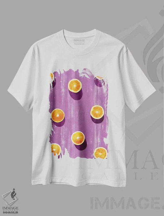 تیشرت سفید طرح دار میوه ۵-۱، هنر فاخر معاصر اثر لیمُو | immage.ir