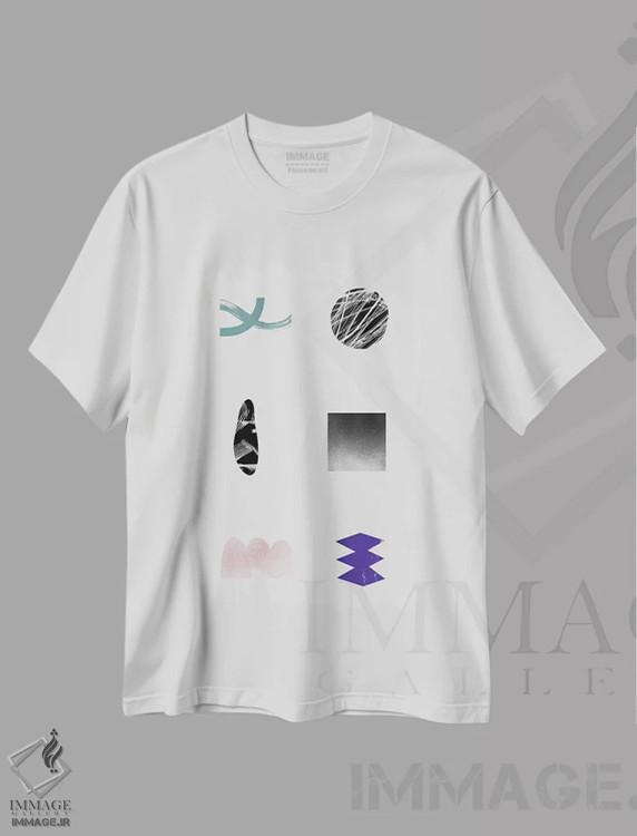 تیشرت سفید طرح دار بالا اثر لیمُو | فروشگاه ایماژ