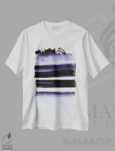 تیشرت سفید طرح دار واقعی، آبستره اثر لیمُو | فروشگاه ایماژ