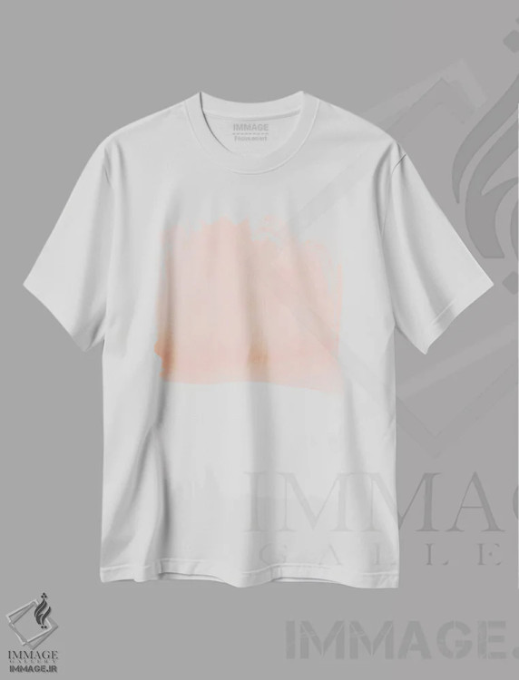 تیشرت سفید طرح دار شن، آبستره اثر لیمُو | immage.ir