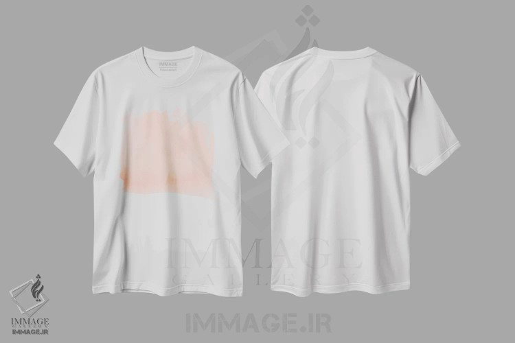 تیشرت سفید طرح دار شن، آبستره اثر لیمُو | immage.ir