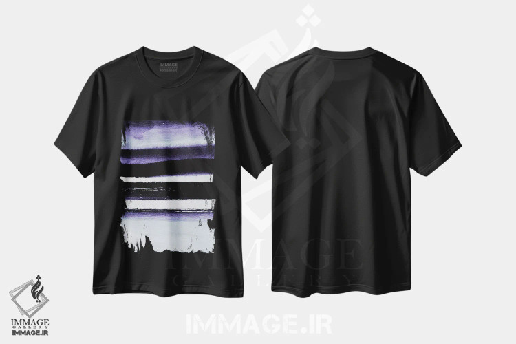 تیشرت مشکی طرح دار واقعی، آبستره اثر لیمُو | immage.ir