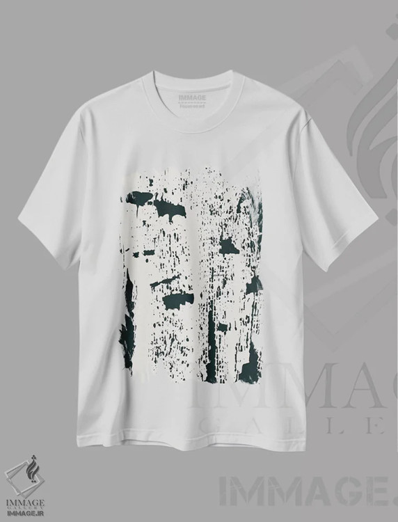 تیشرت سفید طرح دار لای اثر لیمُو | immage.ir