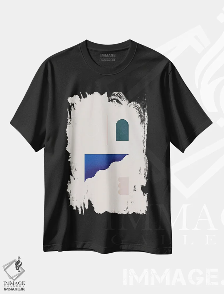 تیشرت مشکی طرح دار مطمئن اثر لیمُو | فروشگاه ایماژ