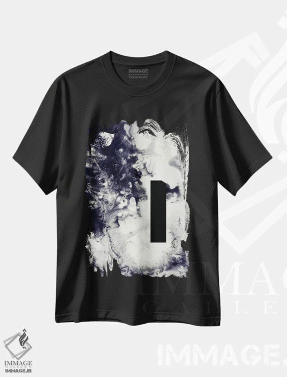 تیشرت مشکی طرح دار نفس کشیدن اثر لیمُو | immage.ir