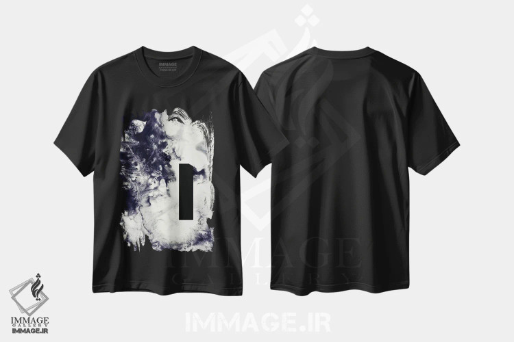 تیشرت مشکی طرح دار نفس کشیدن اثر لیمُو | immage.ir