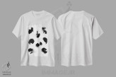 تیشرت سفید طرح دار قلم مو، آبستره اثر لیمُو | فروشگاه ایماژ