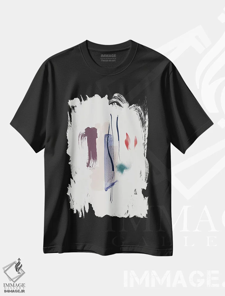 تیشرت مشکی طرح دار "ملایم، مهربان" اثر لیمُو | فروشگاه ایماژ