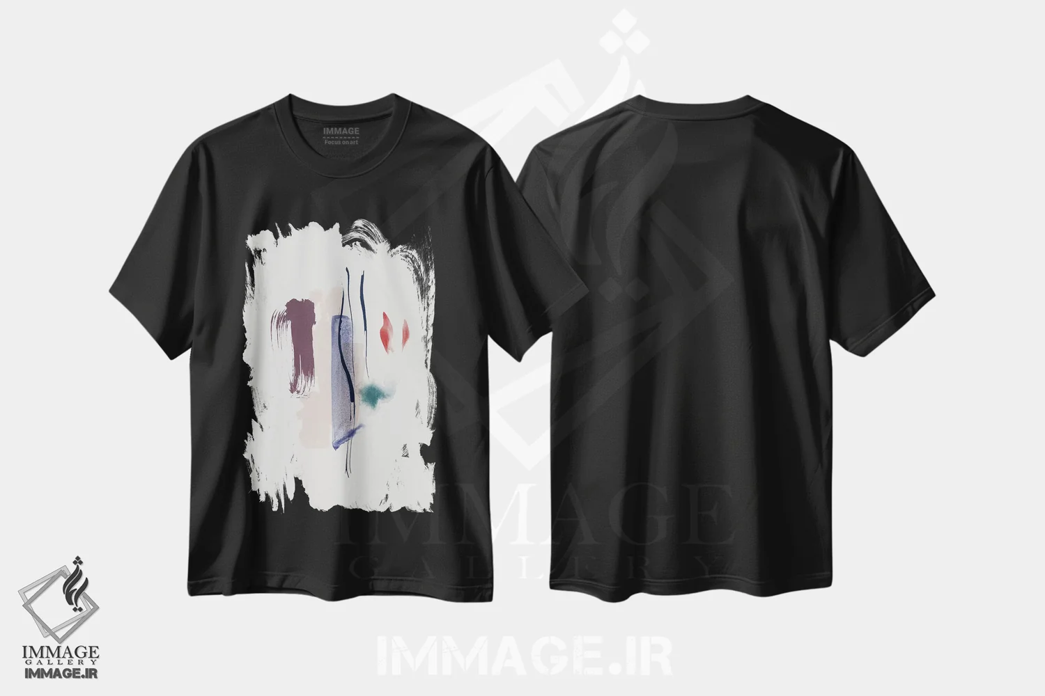 تیشرت مشکی طرح دار "ملایم، مهربان" اثر لیمُو | فروشگاه ایماژ