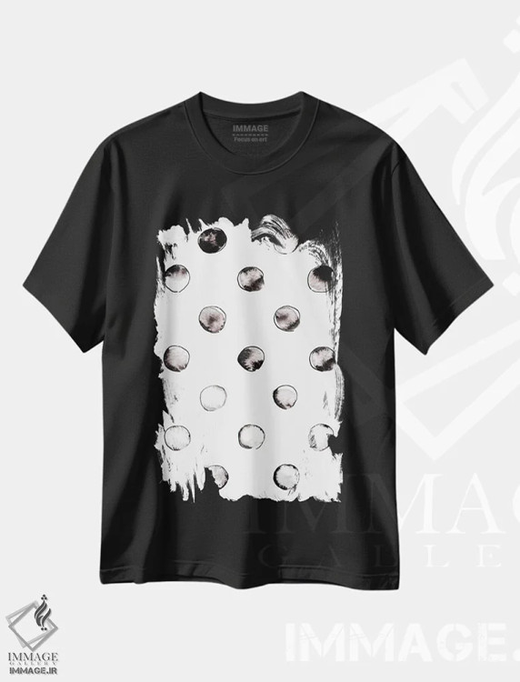 تیشرت مشکی طرح دار "دایره ها"، آبستره اثر لیمُو | immage.ir