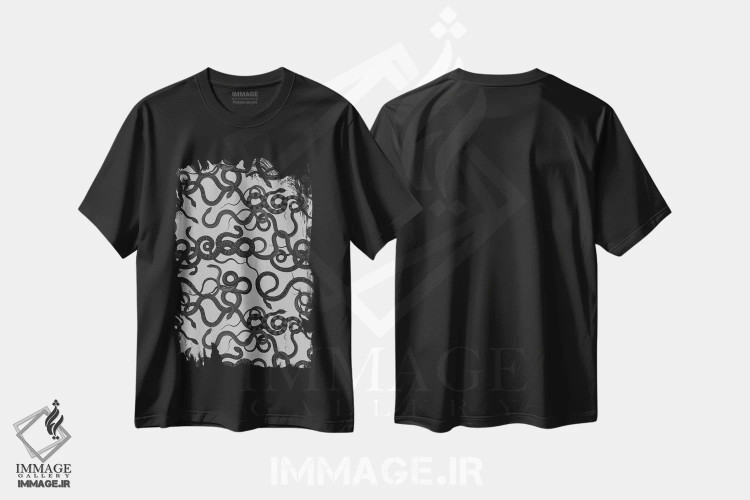 تیشرت مشکی طرح دار "پیچ خورده" اثر لیمُو | immage.ir