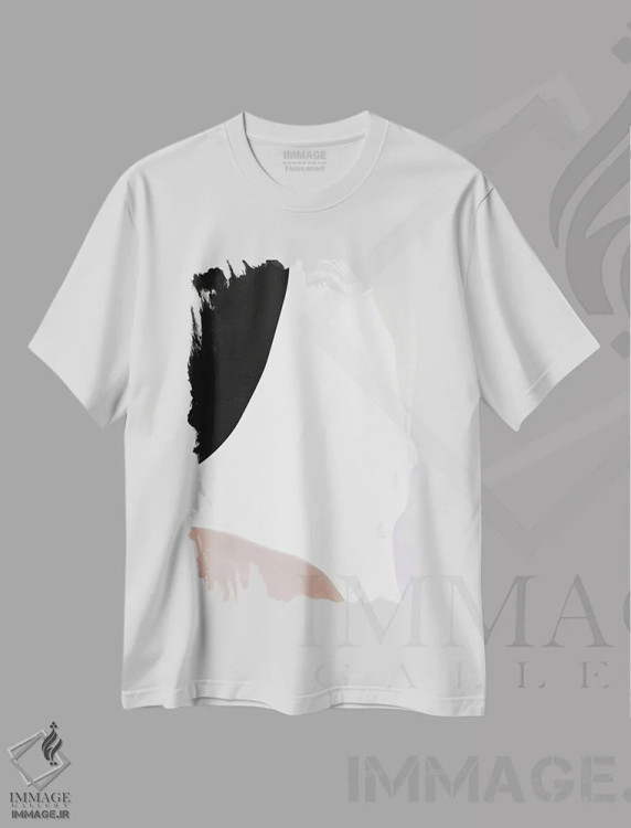 تیشرت سفید طرح دار "آزاد" اثر لیمُو | فروشگاه ایماژ