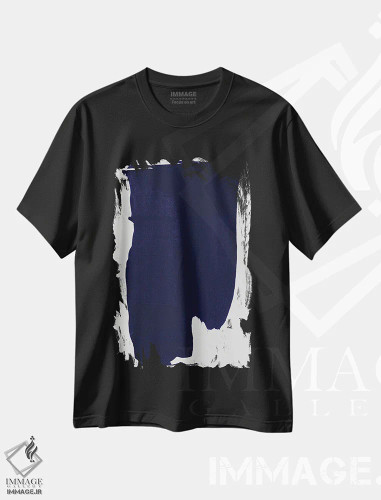 تیشرت مشکی طرح دار "رنگ نیلی" اثر لیمُو | فروشگاه ایماژ