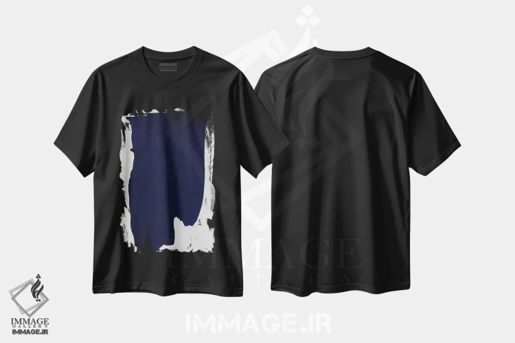 تیشرت مشکی طرح دار "رنگ نیلی" اثر لیمُو | فروشگاه ایماژ