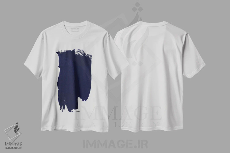 تیشرت سفید طرح دار "رنگ نیلی" اثر لیمُو | immage.ir