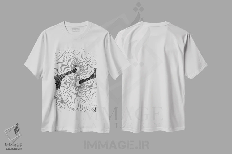 تیشرت سفید طرح دار "صدف" اثر لیمُو | immage.ir