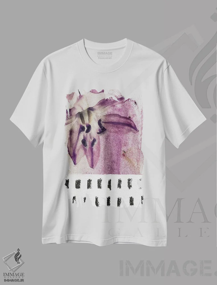 تیشرت سفید طرح دار "گلدار ۱"، تزئینی اثر لیمُو | immage.ir