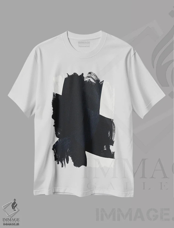 تیشرت سفید طرح دار "امواج ۳" اثر لیمُو | فروشگاه ایماژ