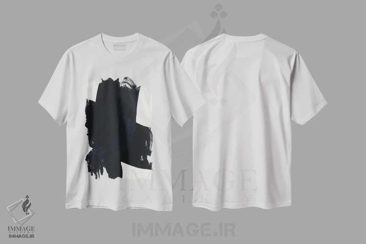 تیشرت سفید طرح دار "امواج ۳" اثر لیمُو | فروشگاه ایماژ