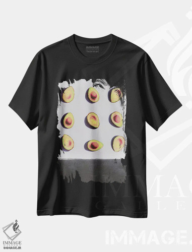 تیشرت مشکی طرح دار "میوه ۲"، هنر فاخر معاصر اثر لیمُو | فروشگاه ایماژ