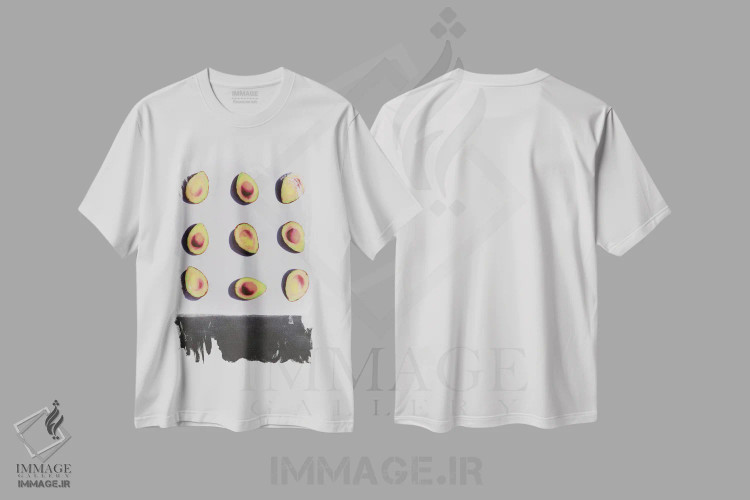 تیشرت سفید طرح دار "میوه ۲"، هنر فاخر معاصر اثر لیمُو | immage.ir