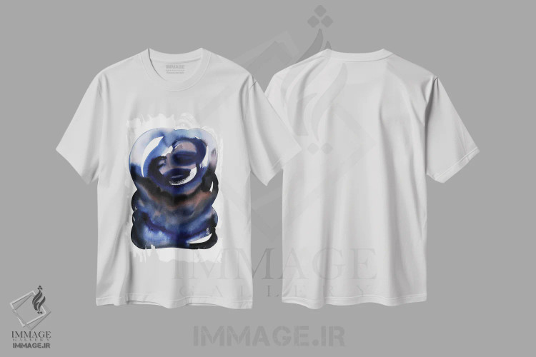 تیشرت سفید طرح دار "آبی برلین" اثر لیمُو | فروشگاه ایماژ