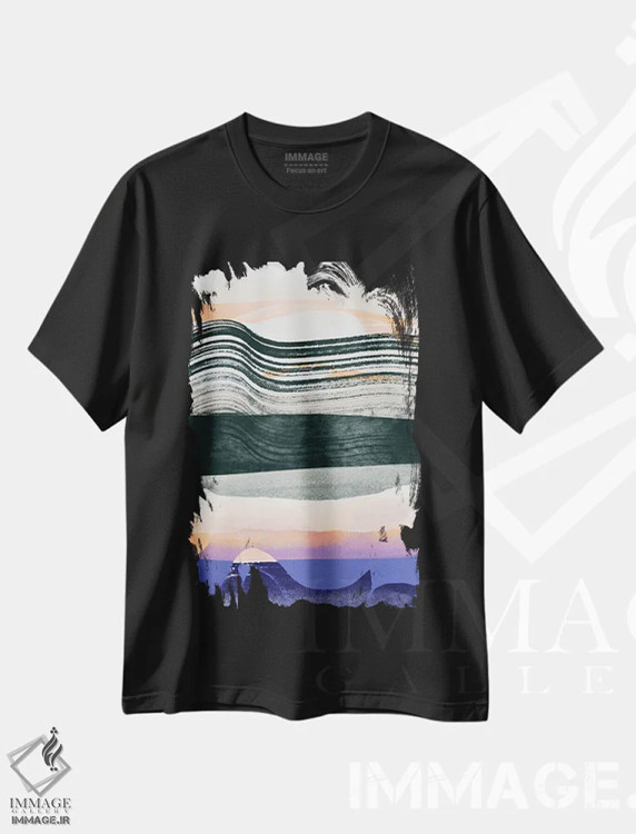 تیشرت مشکی طرح دار "پرواز"، آبستره اثر لیمُو | فروشگاه ایماژ