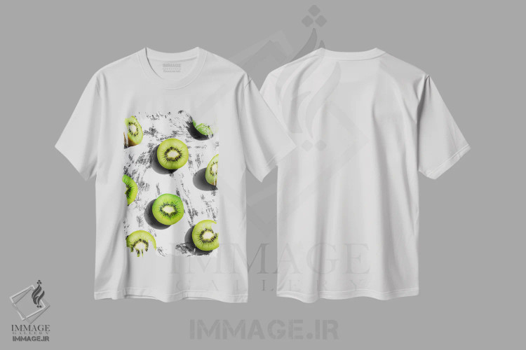 تیشرت سفید طرح دار "میوه ۳"، هنر فاخر معاصر اثر لیمُو | immage.ir