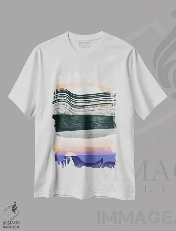 تیشرت سفید طرح دار "پرواز"، آبستره اثر لیمُو | immage.ir