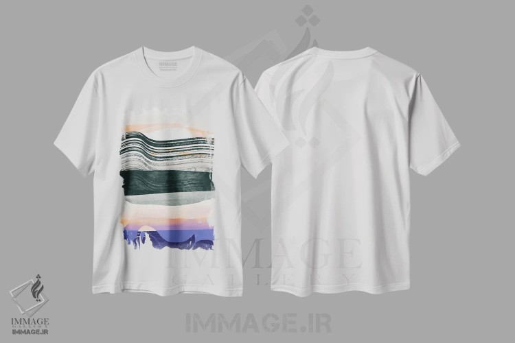 تیشرت سفید طرح دار "پرواز"، آبستره اثر لیمُو | immage.ir