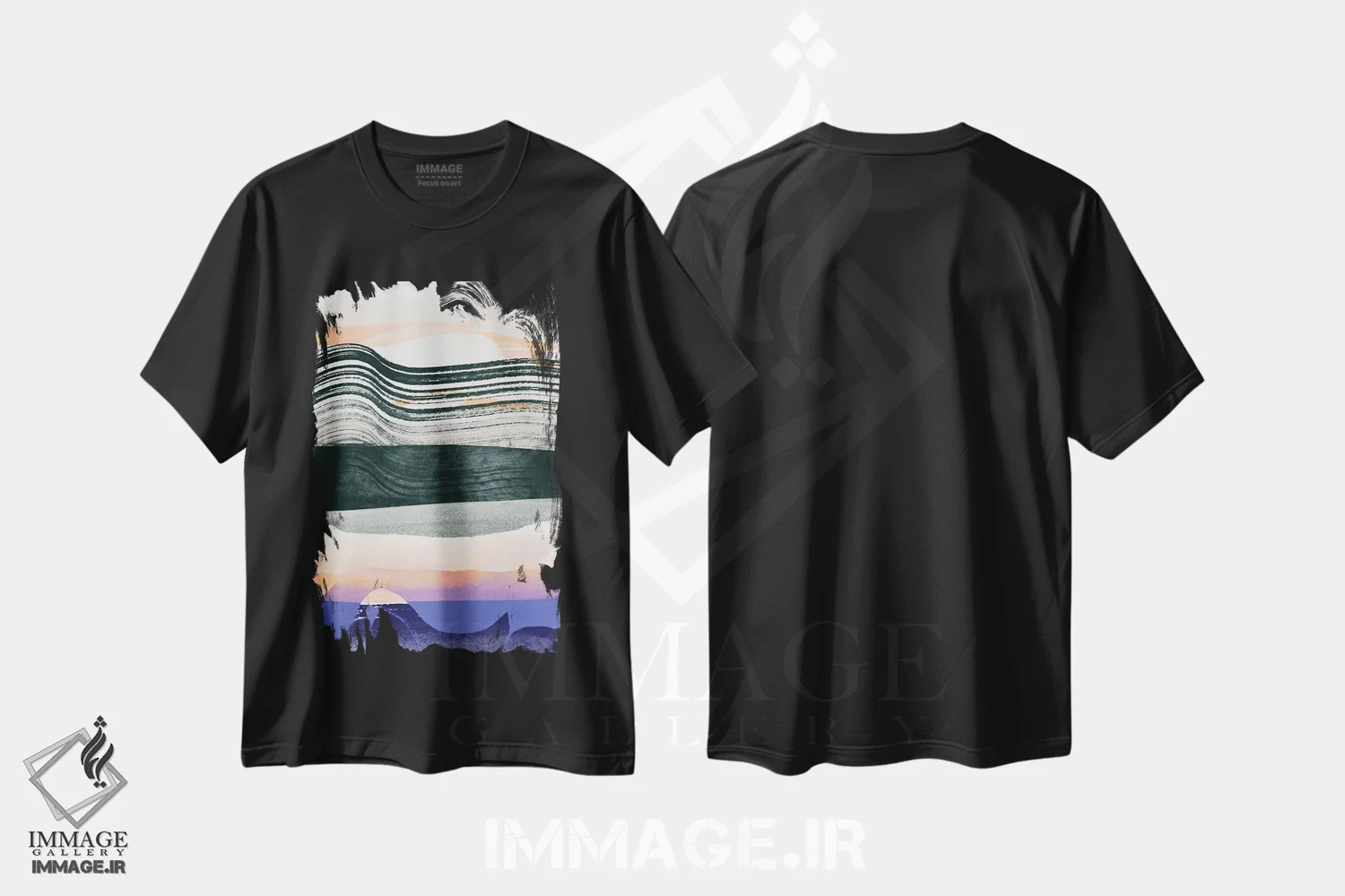 تیشرت مشکی طرح دار "پرواز"، آبستره اثر لیمُو | فروشگاه ایماژ
