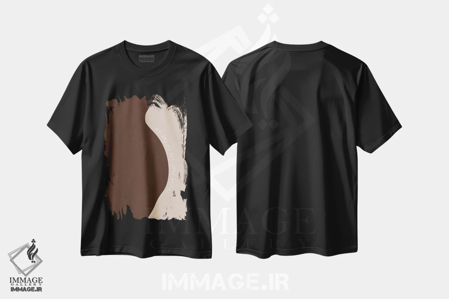 تیشرت مشکی طرح دار "همه بدن ها بدن های خوب اند" اثر لیمُو | فروشگاه ایماژ