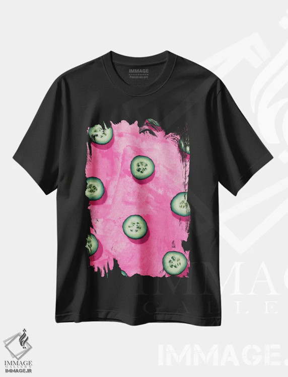تیشرت مشکی طرح دار "میوه ۸"، هنر فاخر معاصر اثر لیمُو | فروشگاه ایماژ