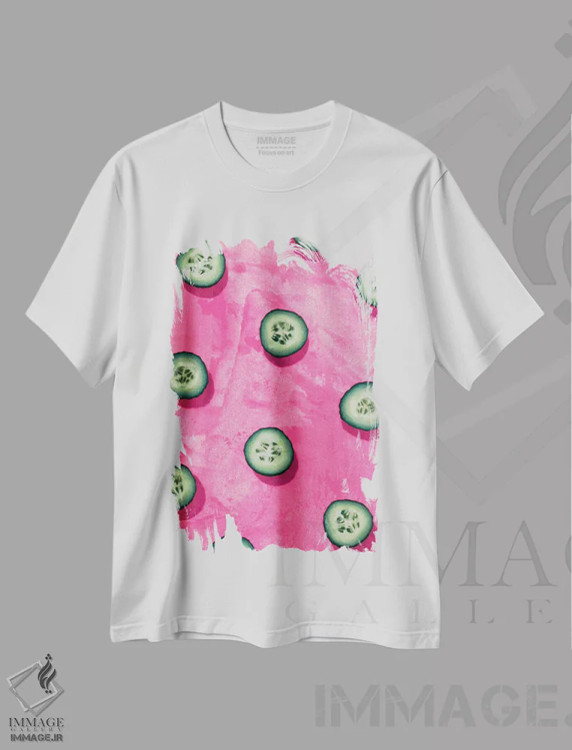 تیشرت سفید طرح دار "میوه ۸"، هنر فاخر معاصر اثر لیمُو | immage.ir