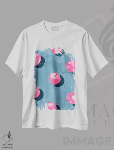 تیشرت سفید طرح دار "میوه ۹"، هنر فاخر معاصر اثر لیمُو | فروشگاه ایماژ