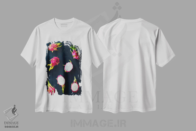 تیشرت سفید طرح دار "میوه ۷"، هنر فاخر معاصر اثر لیمُو | فروشگاه ایماژ
