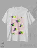 تیشرت سفید طرح دار "میوه ۱۰"، هنر فاخر معاصر اثر لیمُو | فروشگاه ایماژ