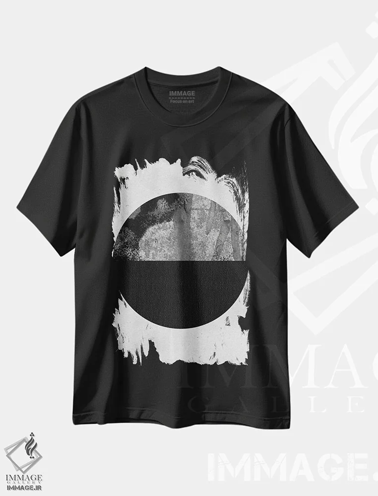 تیشرت مشکی طرح دار "هندسه ۲"، آبستره اثر لیمُو | فروشگاه ایماژ