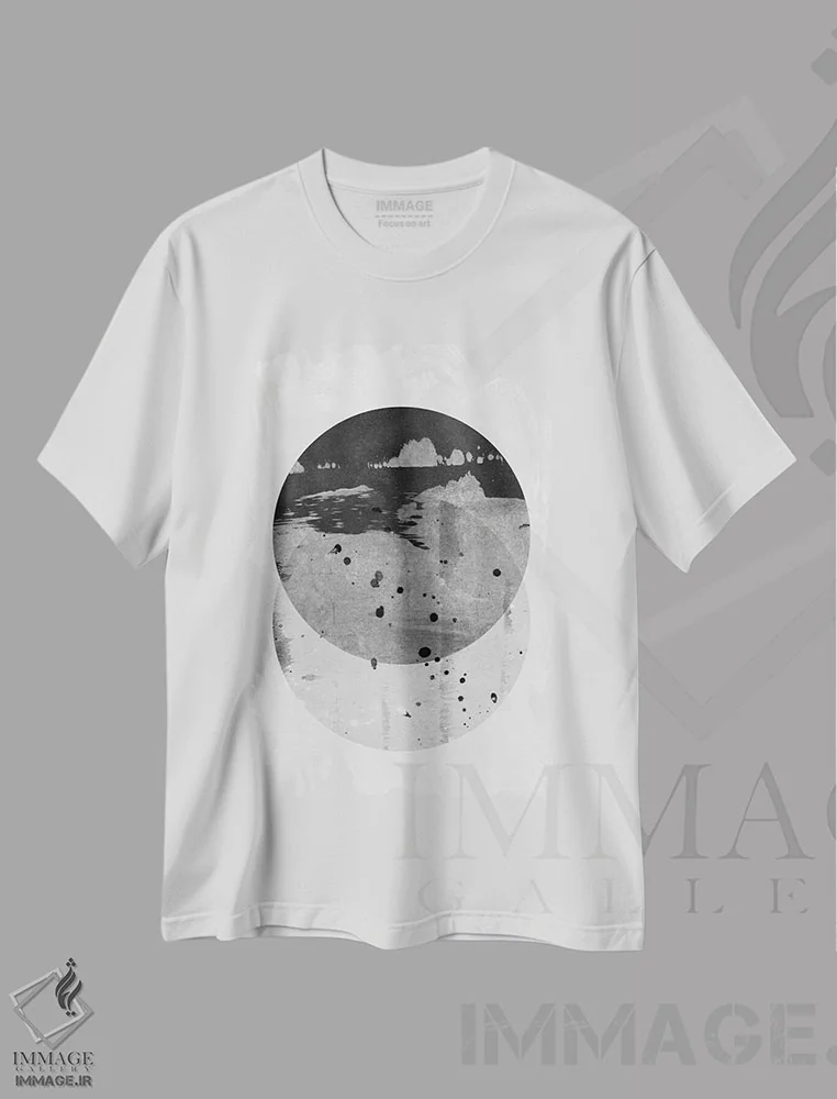 تیشرت سفید طرح دار "هندسه ۳"، آبستره اثر لیمُو | فروشگاه ایماژ